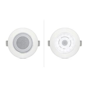 Pyle 4” Pair Flush Mount in-Wall in-Ceiling 2-Way Home Speaker System Built-in LED Lights Aluminum Housing Spring Clips Polypropylene Cone & Tweeter 2 Ch Amplifier 160 Watts (PDICLE4),White