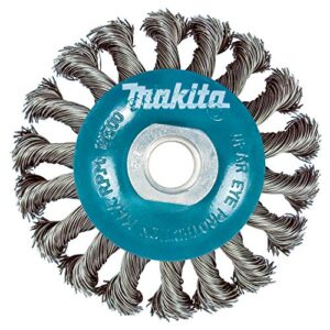 makita 1 piece - 4 inch knotted twist wire wheel brush for grinders - heavy-duty conditioning for metal - 4" x 5/8-inch | 11 unc