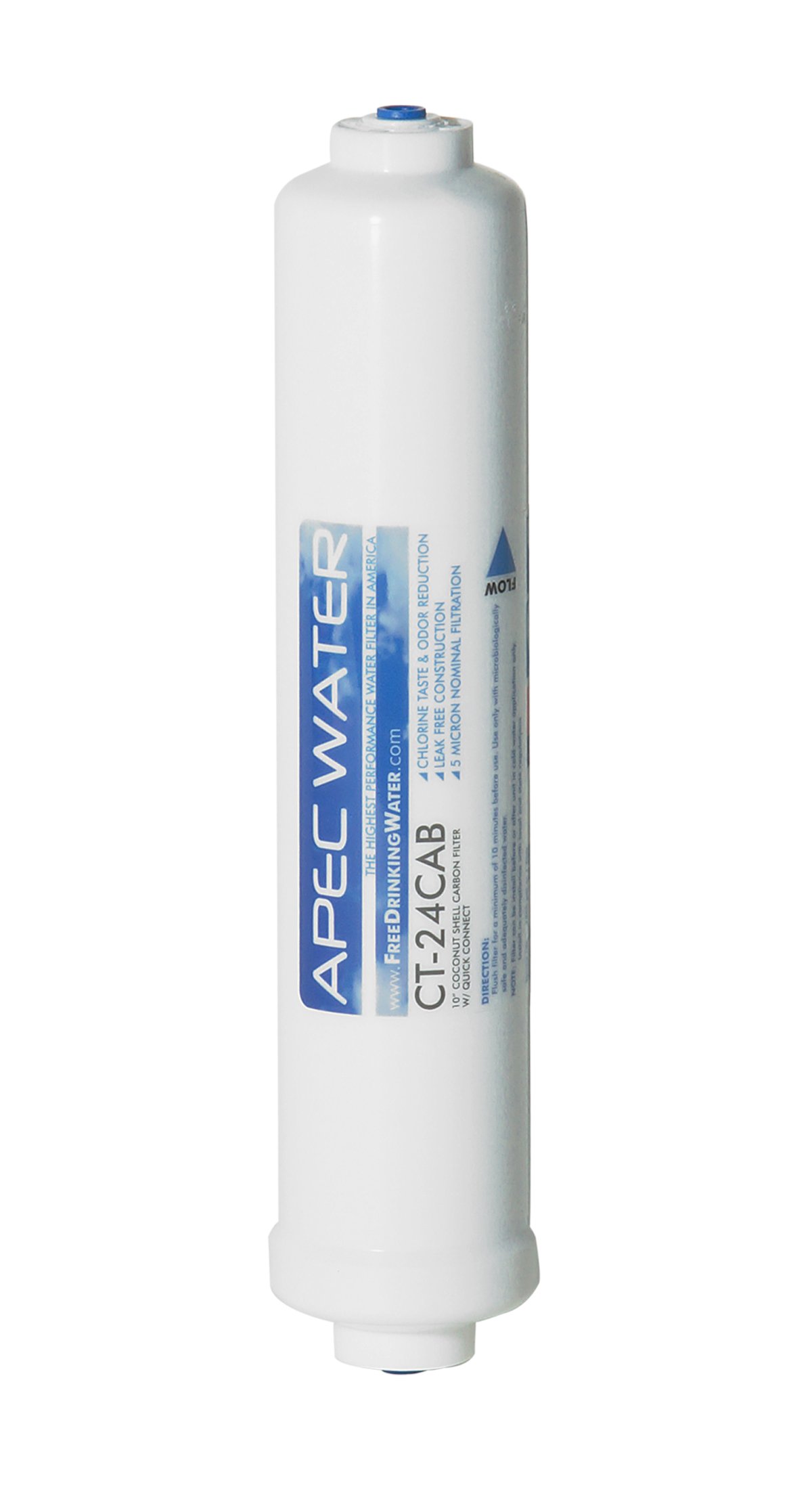 APEC Water Systems CT-24CAB US MADE 10"" Inline Carbon Pre-Filter with 1/4"" Quick Connect For ULTIMATE Series Countertop Reverse Osmosis Water Filter System"