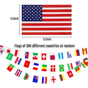 1st Choice 82 Feet 8.2'' x 5.5'' International String Flags Banners,100 Countries Flags World Flags Pennant Banner for Olympics,Grand Opening,Sports Clubs,Party Events Decorations