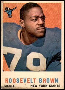 1959 topps # 114 roosevelt brown new york giants-fb (football card) fair giants-fb morgan st