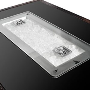 Outland Fire Table Tempered Glass Lid Insert for Series 401/403 Outdoor Propane Fire Pit Tables, Rectangular 29-Inch x 13-Inch x 5/16-Inch – Includes Bracket Set for Horizontal Interior Slide Storage