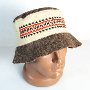 Rushnichok Sauna hat Russian banya - Sauna hat for Men - Sauna hat Wool - Sauna hat to Protect Hair - Russian banya hat - Easter Sale Red Black Embroidery Ukrainian Vyshyvanka Panama Banya Hair Care