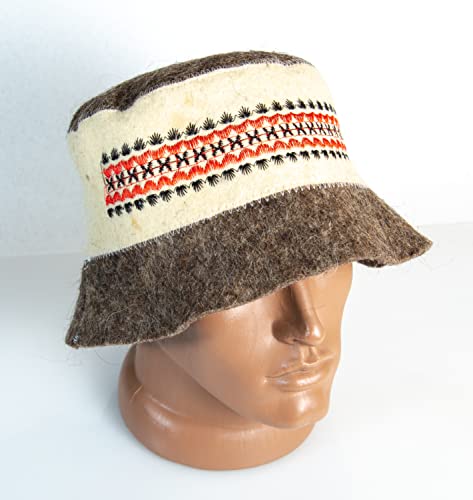 Rushnichok Sauna hat Russian banya - Sauna hat for Men - Sauna hat Wool - Sauna hat to Protect Hair - Russian banya hat - Easter Sale Red Black Embroidery Ukrainian Vyshyvanka Panama Banya Hair Care