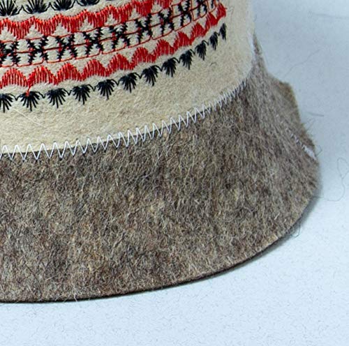 Rushnichok Sauna hat Russian banya - Sauna hat for Men - Sauna hat Wool - Sauna hat to Protect Hair - Russian banya hat - Easter Sale Red Black Embroidery Ukrainian Vyshyvanka Panama Banya Hair Care