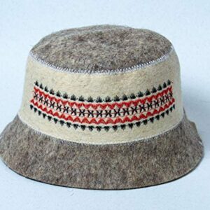 Rushnichok Sauna hat Russian banya - Sauna hat for Men - Sauna hat Wool - Sauna hat to Protect Hair - Russian banya hat - Easter Sale Red Black Embroidery Ukrainian Vyshyvanka Panama Banya Hair Care