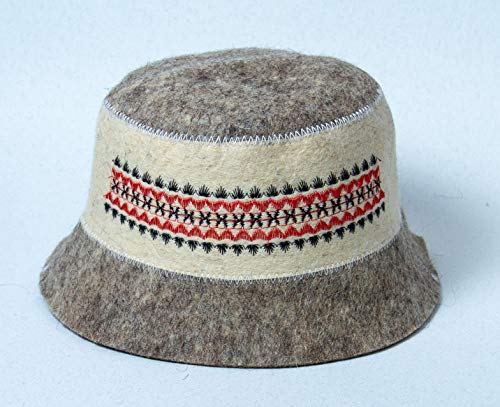 Rushnichok Sauna hat Russian banya - Sauna hat for Men - Sauna hat Wool - Sauna hat to Protect Hair - Russian banya hat - Easter Sale Red Black Embroidery Ukrainian Vyshyvanka Panama Banya Hair Care