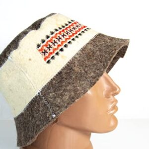 Rushnichok Sauna hat Russian banya - Sauna hat for Men - Sauna hat Wool - Sauna hat to Protect Hair - Russian banya hat - Easter Sale Red Black Embroidery Ukrainian Vyshyvanka Panama Banya Hair Care