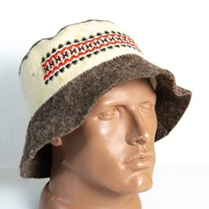 Rushnichok Sauna hat Russian banya - Sauna hat for Men - Sauna hat Wool - Sauna hat to Protect Hair - Russian banya hat - Easter Sale Red Black Embroidery Ukrainian Vyshyvanka Panama Banya Hair Care