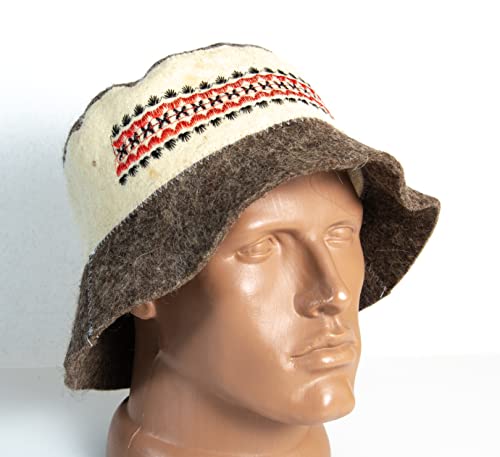 Rushnichok Sauna hat Russian banya - Sauna hat for Men - Sauna hat Wool - Sauna hat to Protect Hair - Russian banya hat - Easter Sale Red Black Embroidery Ukrainian Vyshyvanka Panama Banya Hair Care