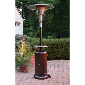 Hanover 7-Ft. 48,000 BTU Steel Propane Patio Heater in Bronze, Umbrella Style Gas Outdoor Heater for Deck or Patio