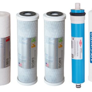 APEC Water Systems High Output US Made 50 GPD Complete Replacement Filter Set for ULTIMATE Series Reverse Osmosis Water Filter System (For Upgraded System FILTER-MAX45-38), 50 GPD 3/8" Output System