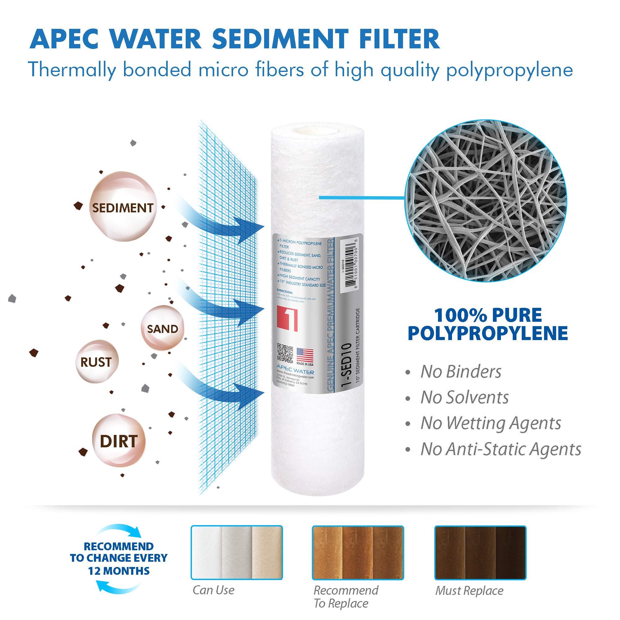 APEC Water Systems High Output US Made 50 GPD Complete Replacement Filter Set for ULTIMATE Series Reverse Osmosis Water Filter System (For Upgraded System FILTER-MAX45-38), 50 GPD 3/8" Output System