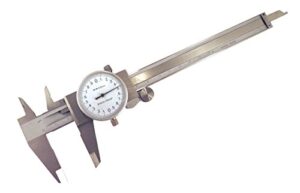 150 mm metric dial calipers accurate to 0.02 mm per 150 mm hardened stainless steel for inside, outside, step and depth measurements mdc-6