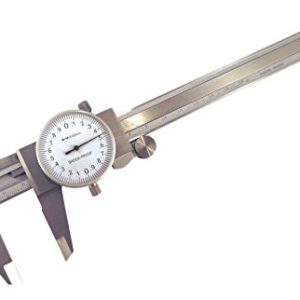 150 mm Metric Dial Calipers Accurate to 0.02 mm per 150 mm Hardened Stainless Steel for Inside, Outside, Step and Depth Measurements MDC-6