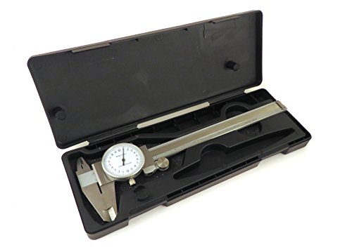 150 mm Metric Dial Calipers Accurate to 0.02 mm per 150 mm Hardened Stainless Steel for Inside, Outside, Step and Depth Measurements MDC-6