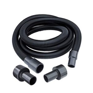 powertec 70175 dust collection hose with fittings plus two reducers , black