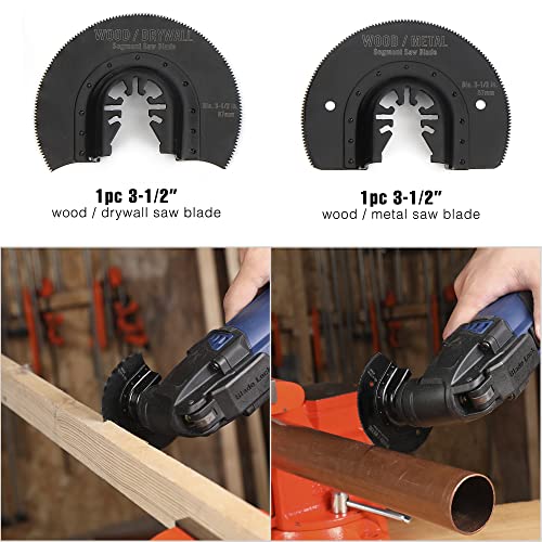 WORKPRO 25-piece Oscillating Multitool Accessories, Quick Release Oscillating Saw Blades to Cut Wood Metal Plastic, Fit Dewalt Worx Milwaukee Black&Decker Rockwell Makita Fein Craftsman