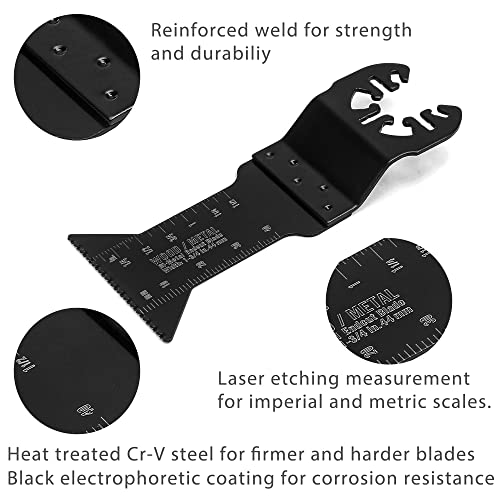 WORKPRO 25-piece Oscillating Multitool Accessories, Quick Release Oscillating Saw Blades to Cut Wood Metal Plastic, Fit Dewalt Worx Milwaukee Black&Decker Rockwell Makita Fein Craftsman