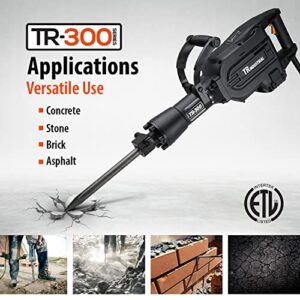 TR Industrial TR89305 Electric Jack Hammer for Demolition, 60-Joules, ETL Listed