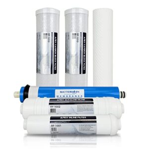 apex rf-6050 replacement filter 6 pack for reverse osmosis systems