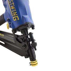 Estwing EFR2190 Pneumatic 21 Degree 3-1/2" Framing Nailer with Adjustable Metal Belt Hook, 1/4" NPT Industrial Swivel Fitting, and Bag