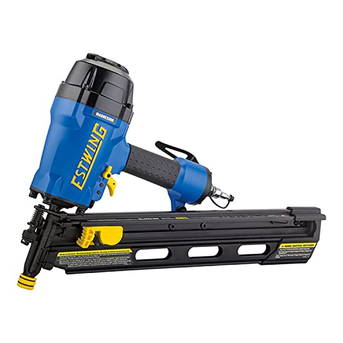 Estwing EFR2190 Pneumatic 21 Degree 3-1/2" Framing Nailer with Adjustable Metal Belt Hook, 1/4" NPT Industrial Swivel Fitting, and Bag