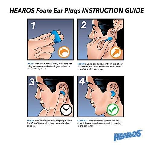 HEAROS Xtreme Foam Earplugs, 33dB NRR Ear Plugs, 100 Pairs, Foam Ear Plugs Noise Reduction & Hearing Protection