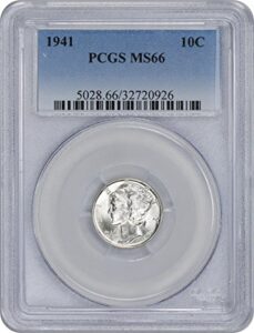 1941-p mercury dime, ms66, pcgs