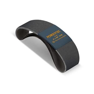 powertec 456603 4” x 36” sanding belts, silicon carbide abrasive 600 grit sandpaper – 3 pack