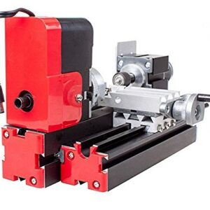 chuangsheng Mini Lathe Machine,12V Miniature Metal Multifunction Lathe Machine DIY 20000Rev/min 45135mm