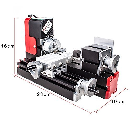 chuangsheng Mini Lathe Machine,12V Miniature Metal Multifunction Lathe Machine DIY 20000Rev/min 45135mm