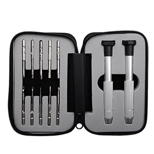 ETopLike® Screwdrivers Kit Repair Tool for Eyeglass/Glasses/Watch/Cellphone/Clock (12PCS, Travel Pocket)