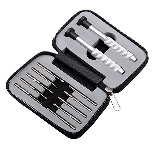 ETopLike® Screwdrivers Kit Repair Tool for Eyeglass/Glasses/Watch/Cellphone/Clock (12PCS, Travel Pocket)