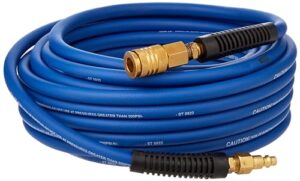 estwing e1450pvcr 1/4" x 50' pvc / rubber hybrid air hose with brass 1/4" npt industrial fitting and universal quick connect coupler
