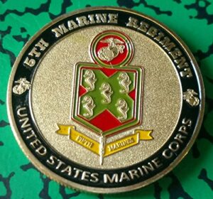 marine corps 5th marine regiment military colorized challenge art coin