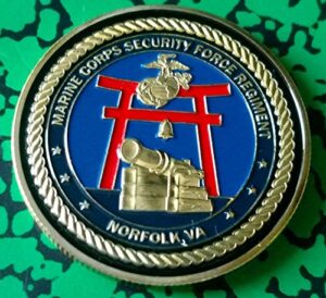 marine corps security force regiment military colorized challenge art coin