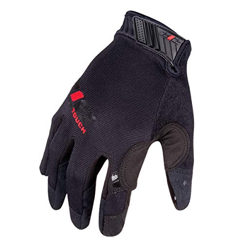 212 Performance Touch-screen Compatible, High Grip Gloves for Mechanics, High Dexterity, Adjustable Closure, Black, Medium