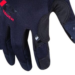 212 Performance Touch-screen Compatible, High Grip Gloves for Mechanics, High Dexterity, Adjustable Closure, Black, Medium