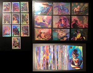 1994 fleer marvel masterpieces complete set includes 140 regular set, 10 card silver holofoil set and 9 card power blast set
