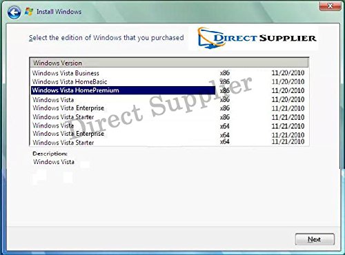 WINDOWS VISTA - 32 Bit DVD SP1, Supports All Versions. Starter, Home Basic, Home Premium, Business, and Enterprise edition. Recover, Repair, Restore or Re-install Windows to Factory Fresh!