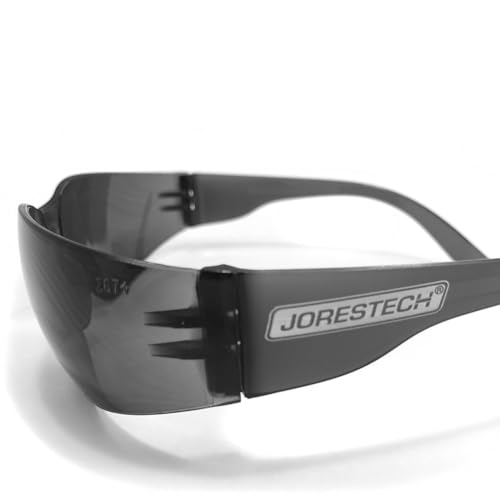 JORESTECH Eyewear Protective Safety Glasses, Polycarbonate Impact Resistant Lens Pack of 12 (Smoke)