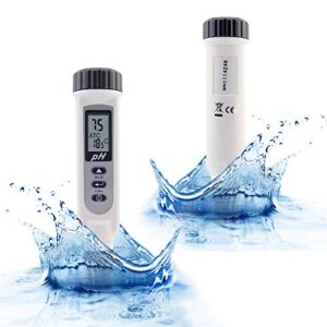 TEKCOPLUS Digital pH Meter Monitor Sensor Tester Pen Waterproof 0~14 Temperature Measurement High Accuracy Tests Water Aquarium Swimming Pool Hydroponics Plants