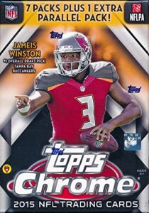 2015 topps chrome nfl football exclusive factory sealed retail box with special 4 card refractor bonus pack! look for rookies & autographs of jameis winston, marcus mariota & all top 2015 draft picks!