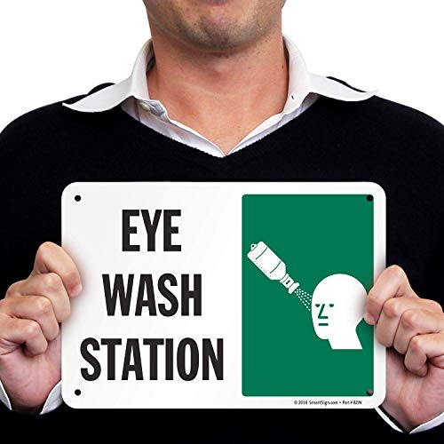 SmartSign S2-0584-PL-10 "Eye Wash Station" Sign | 7" x 10" Plastic