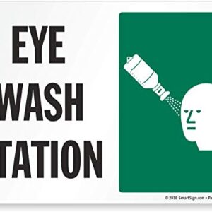 SmartSign S2-0584-PL-10 "Eye Wash Station" Sign | 7" x 10" Plastic