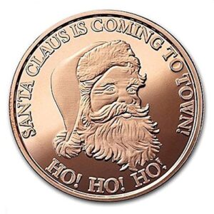 christmas series ~ santa claus is coming to town 1 oz .999 pure copper round/challenge coin