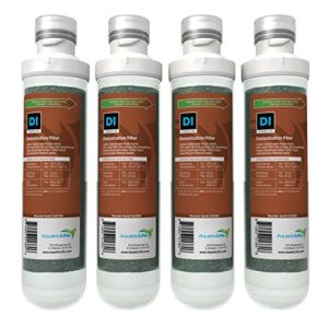 aquatic life twist-in mixed-bed color changing deionization resin filter cartridge for reverse osmosis deionization system ro/rodi units, 4-pack