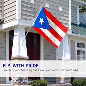 ANLEY Fly Breeze 3x5 Foot Puerto Rico Flag - Vivid Color and Fade proof - Canvas Header and Double Stitched - Puerto Rican National Flags Polyester with Brass Grommets 3 X 5 Ft