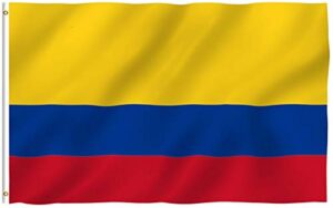 anley fly breeze 3x5 foot colombia flag - vivid color and fade proof - canvas header and double stitched - colombian national flags polyester with brass grommets 3 x 5 ft